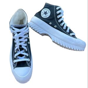 CONVERSE Chuck Taylor All Star Lugged 2.0 Hi Unisex Sneakers Blk/Wt 8(M)‎ 10(W)
